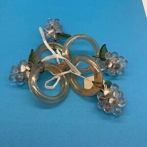 Glass napkins ring with glass grapes vintage